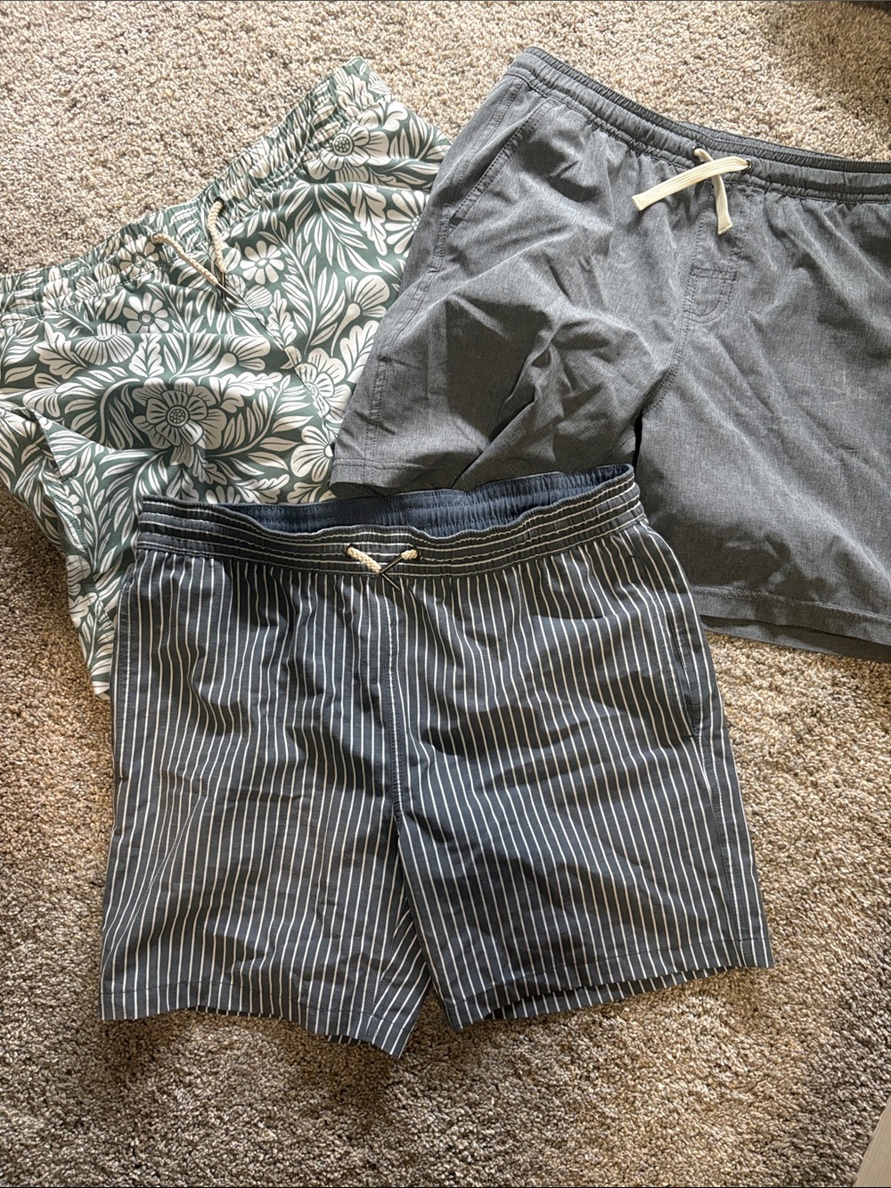Three pairs of Fair Harbor fully lined swim trunks